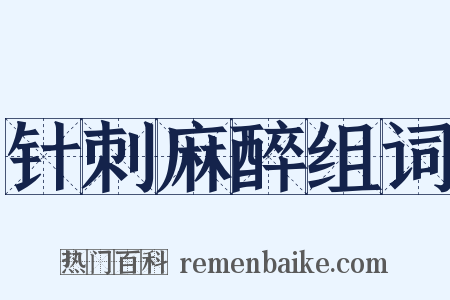 针刺麻醉组词是什么意思的图片